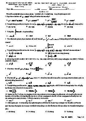 Đề thi thử THPT QG môn Toán - Trường THPT Trần Nguyên Hãn